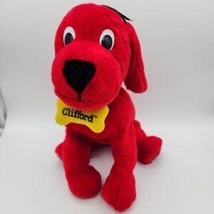 Vintage Clifford the Big Red Dog Plush 14" Bone Collar Stuffed Toy Kohls 2003